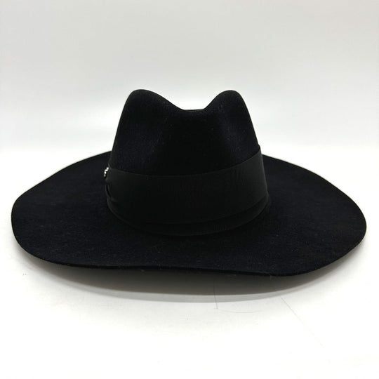 HERMES hat Felt wool black hat hat minicoo heart Women 58 Used Authentic