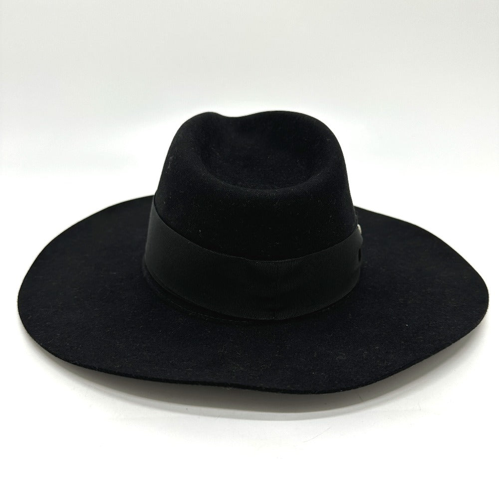 HERMES hat Felt wool black hat hat minicoo heart Women 58 Used Authentic