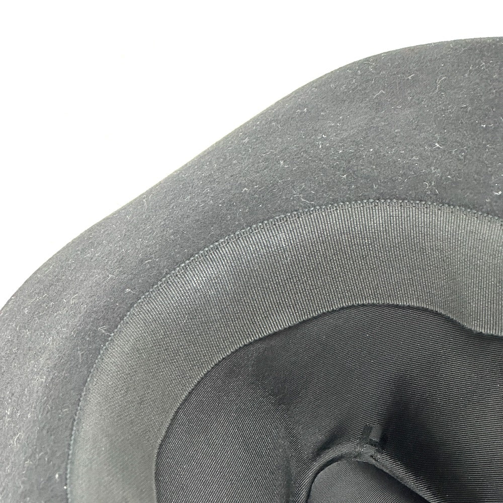 HERMES hat Felt wool black hat hat minicoo heart Women 58 Used Authentic