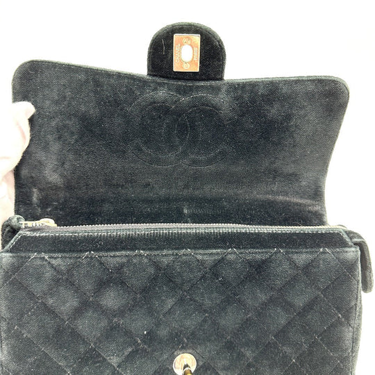 CHANEL Backpack Velor black Matrasse Backpack Women Used Authentic