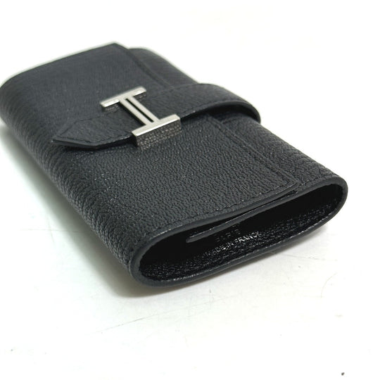 HERMES Key case Key holder  Chevre Misol black HMetal Key Bean unisex(Unisex) Used Authentic