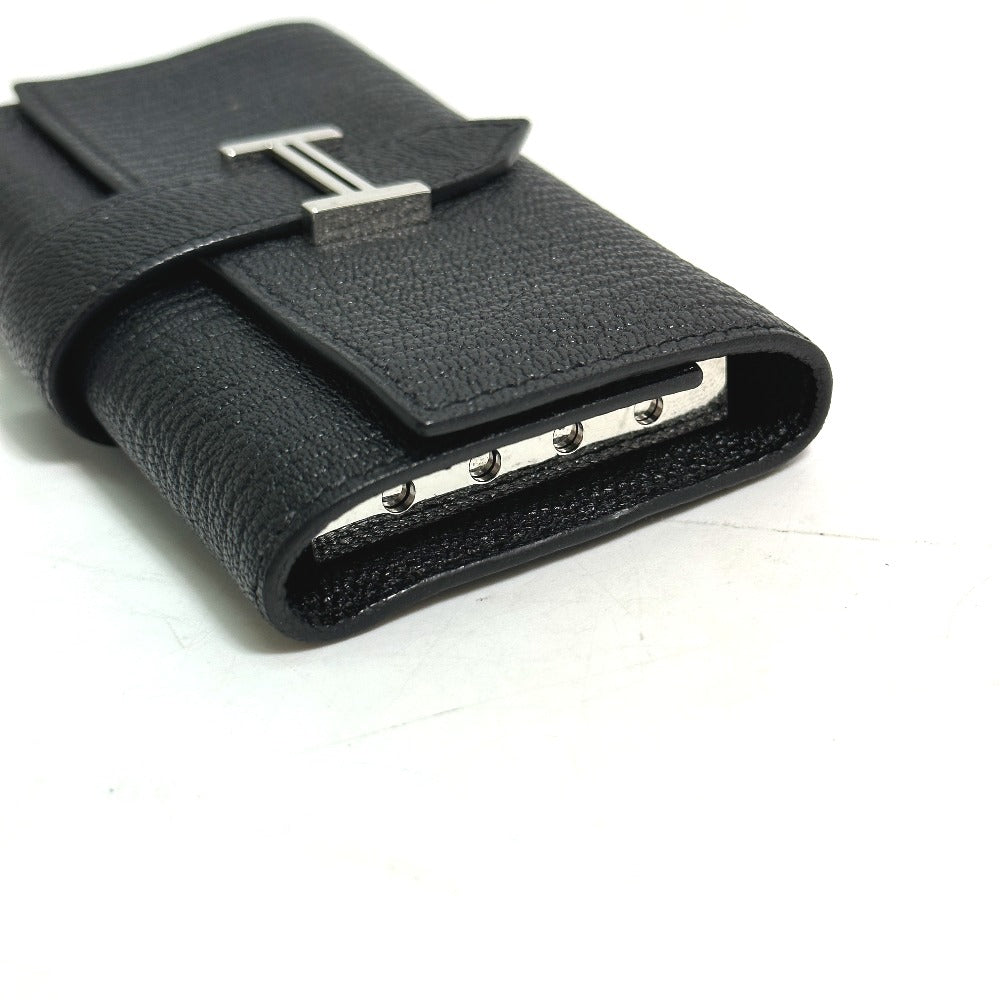 HERMES Key case Key holder  Chevre Misol black HMetal Key Bean unisex(Unisex) Used Authentic