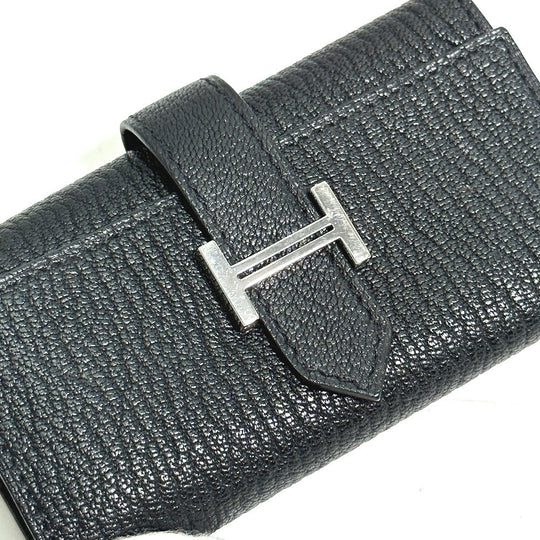 HERMES Key case Key holder  Chevre Misol black HMetal Key Bean unisex(Unisex) Used Authentic