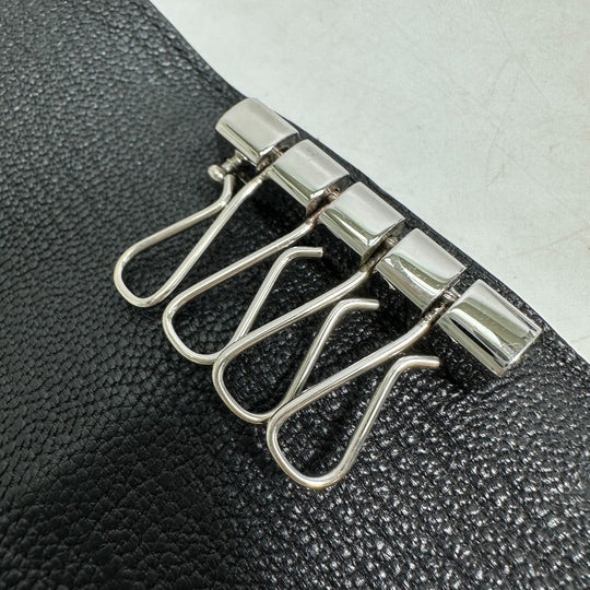 HERMES Key case Key holder  Chevre Misol black HMetal Key Bean unisex(Unisex) Used Authentic