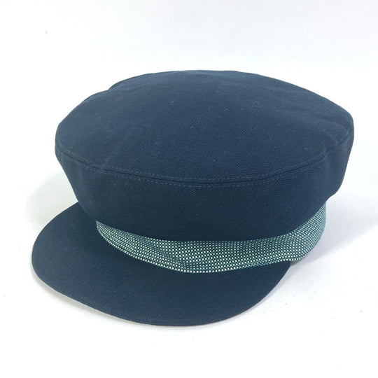 HERMES Casquette Cotton, Hemp Navy Serie CAVALE Casquette Women 58 Used Authentic