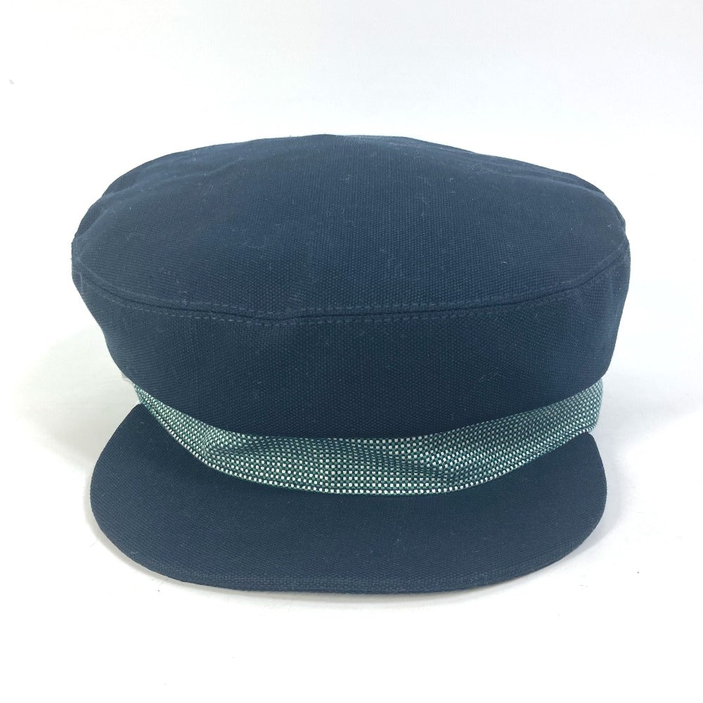HERMES Casquette Cotton, Hemp Navy Serie CAVALE Casquette Women 58 Used Authentic
