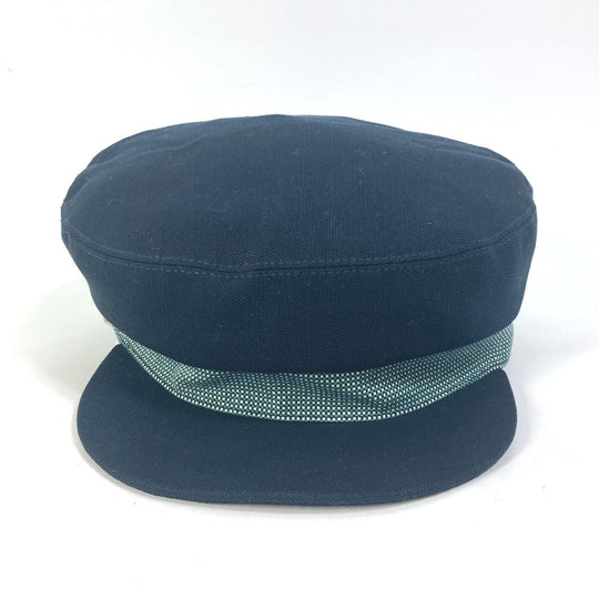 HERMES Casquette Cotton, Hemp Navy Serie CAVALE Casquette Women 58 Used Authentic