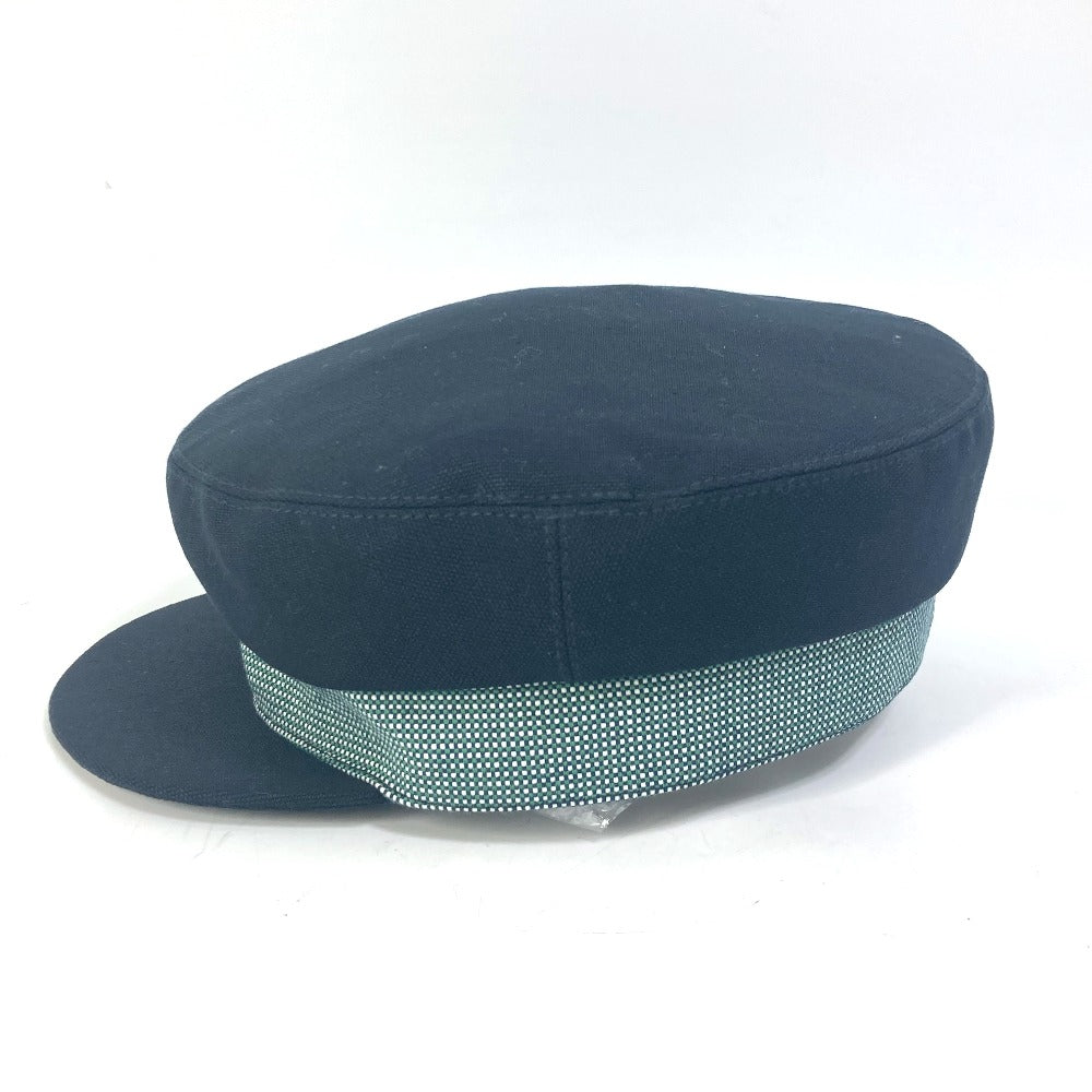 HERMES Casquette Cotton, Hemp Navy Serie CAVALE Casquette Women 58 Used Authentic