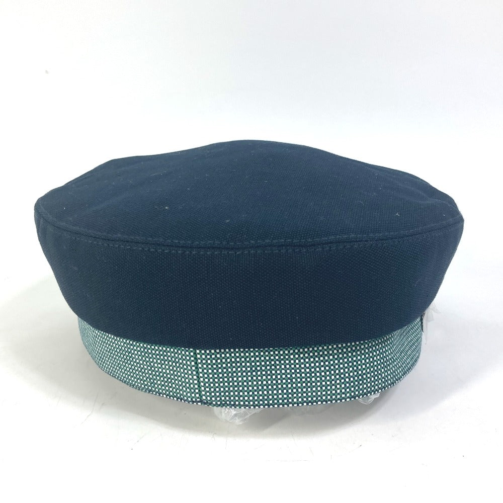 HERMES Casquette Cotton, Hemp Navy Serie CAVALE Casquette Women 58 Used Authentic