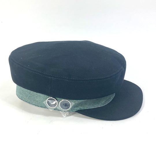 HERMES Casquette Cotton, Hemp Navy Serie CAVALE Casquette Women 58 Used Authentic