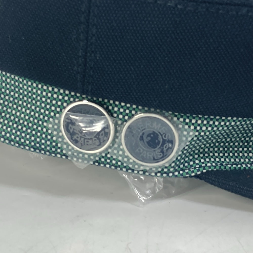 HERMES Casquette Cotton, Hemp Navy Serie CAVALE Casquette Women 58 Used Authentic