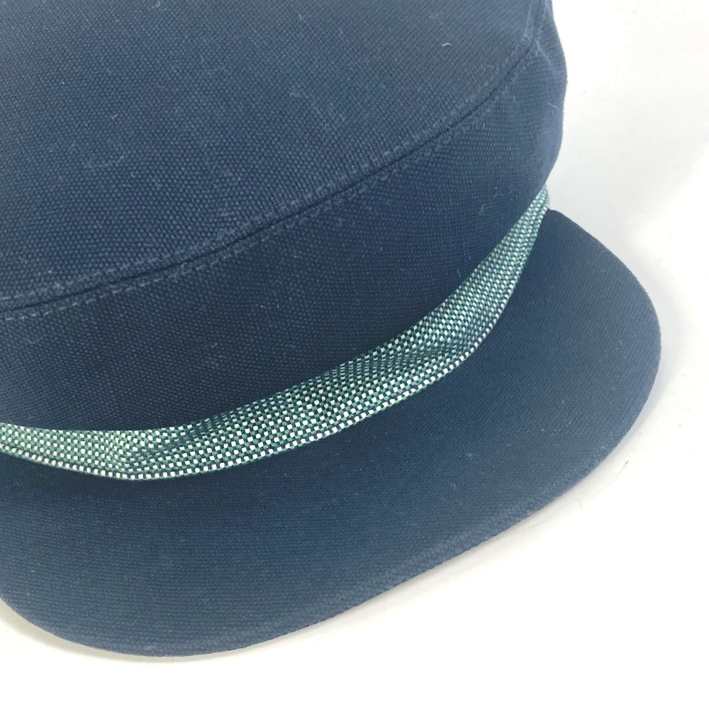 HERMES Casquette Cotton, Hemp Navy Serie CAVALE Casquette Women 58 Used Authentic