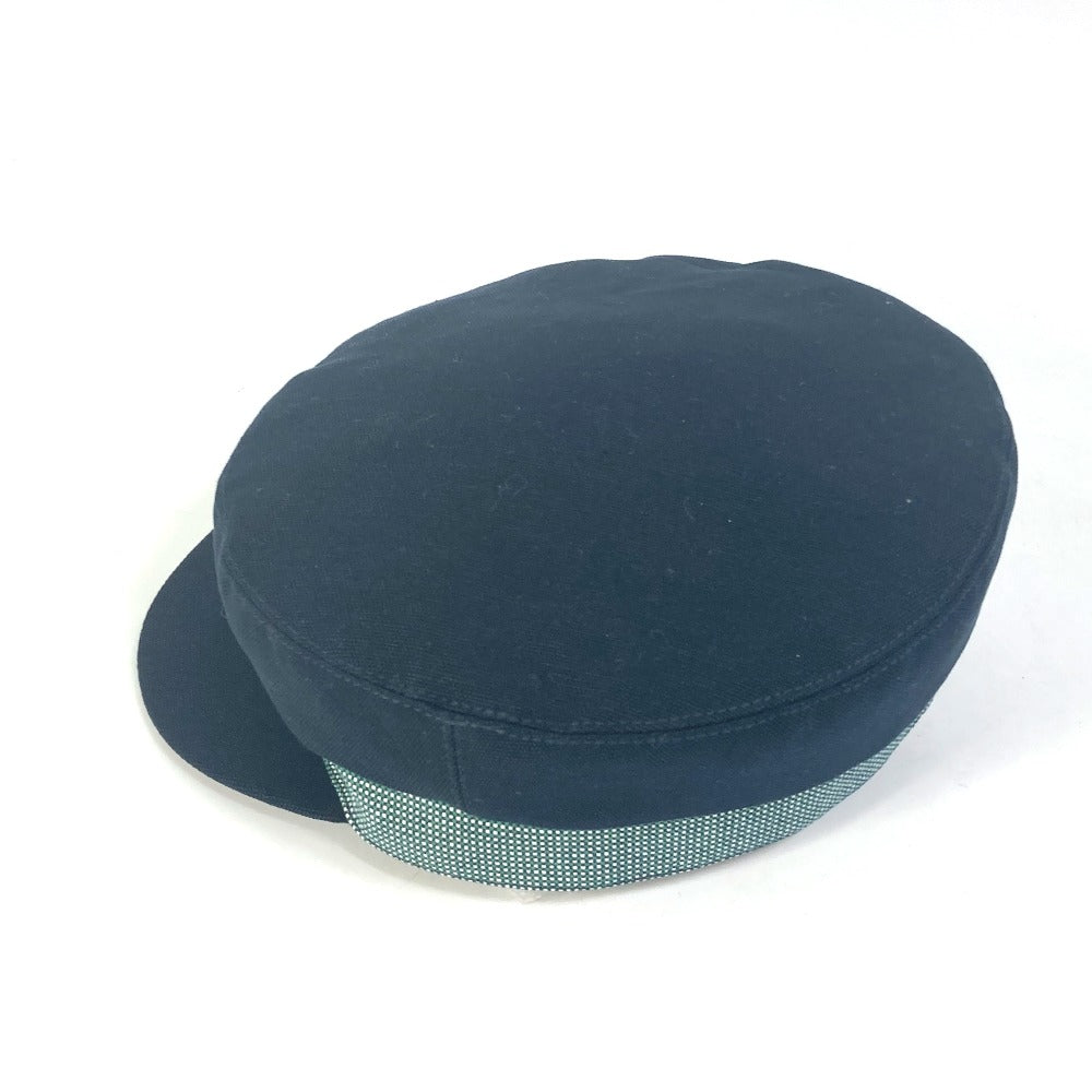 HERMES Casquette Cotton, Hemp Navy Serie CAVALE Casquette Women 58 Used Authentic