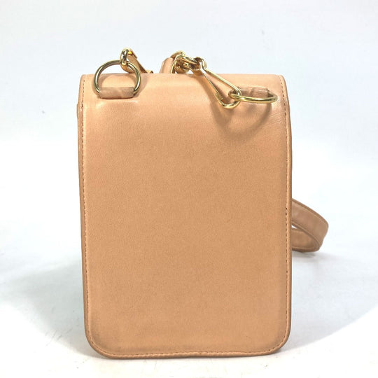 CHANEL Shoulder Bag lambskin Pink type neck pouch smartphone pouch Matelasse Pouch Quilting Women Used Authentic