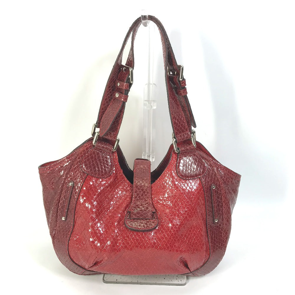CELINE Shoulder Bag PVC / Leather Red With charm