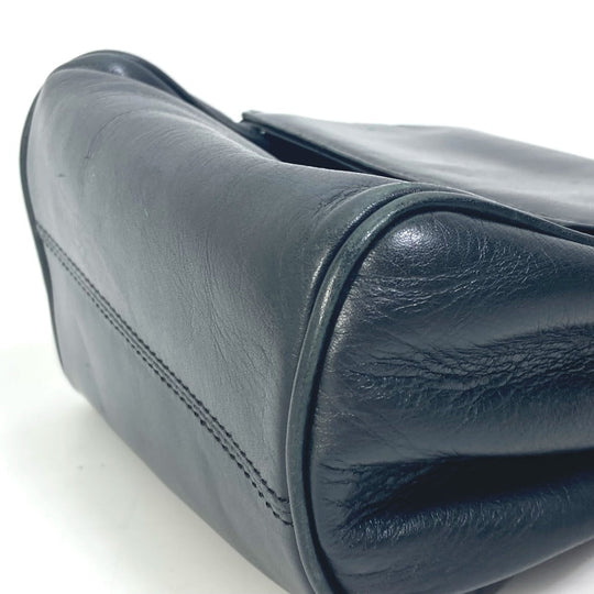 Dior Shoulder Bag leather black pochette bag purse Women Used Authentic