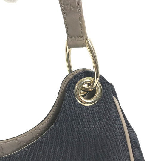 GUCCI Shoulder Bag 257265 Canvas / leather Dark Navy type GG Guccisima logo Women Used Authentic