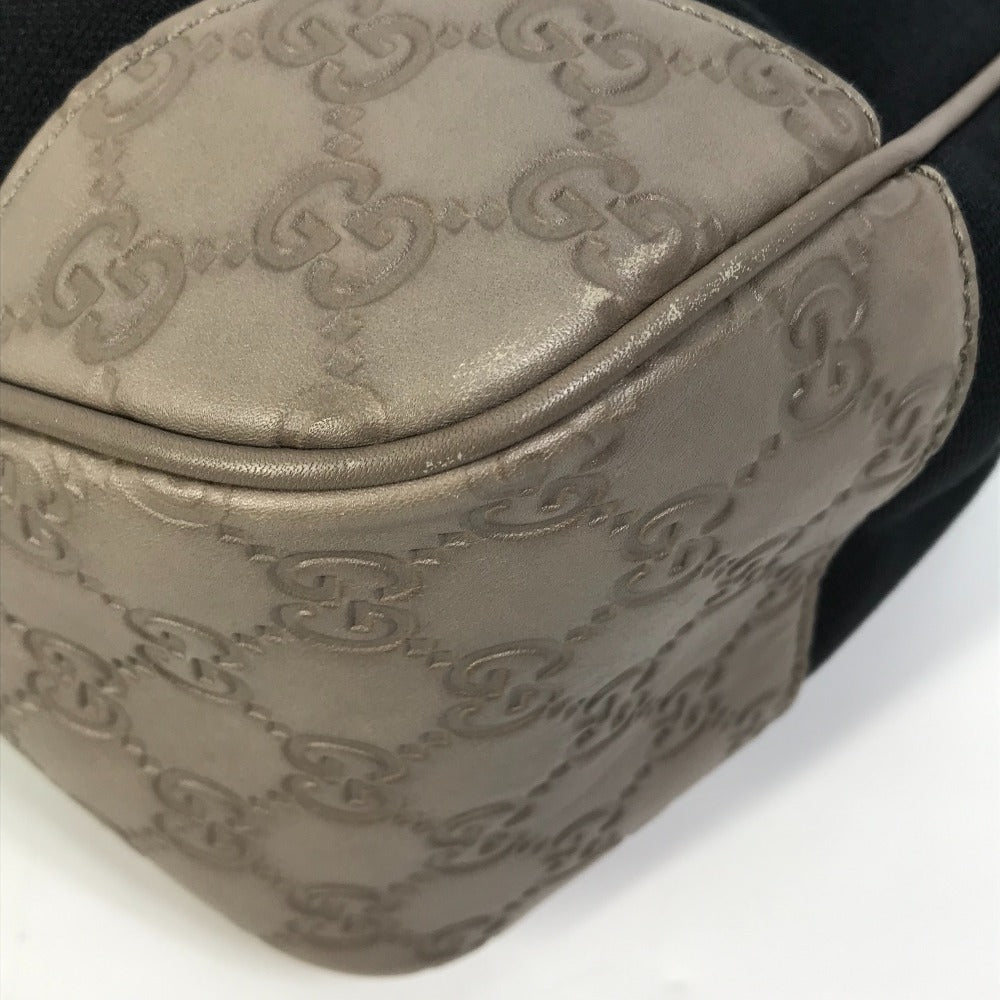 GUCCI Shoulder Bag 257265 Canvas / leather Dark Navy type GG Guccisima logo Women Used Authentic