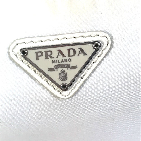PRADA Shoulder Bag 1BH204 Nylon white Triangle logo plate Re-Edition 2005 Women Used Authentic