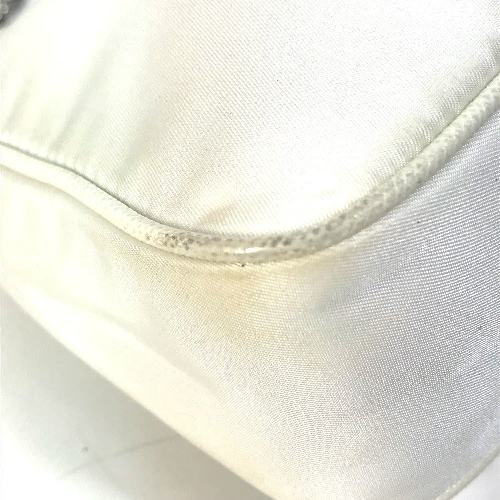 PRADA Shoulder Bag 1BH204 Nylon white Triangle logo plate Re-Edition 2005 Women Used Authentic