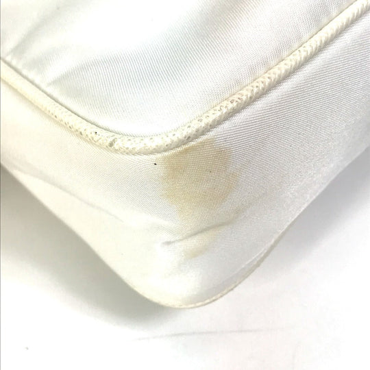 PRADA Shoulder Bag 1BH204 Nylon white Triangle logo plate Re-Edition 2005 Women Used Authentic