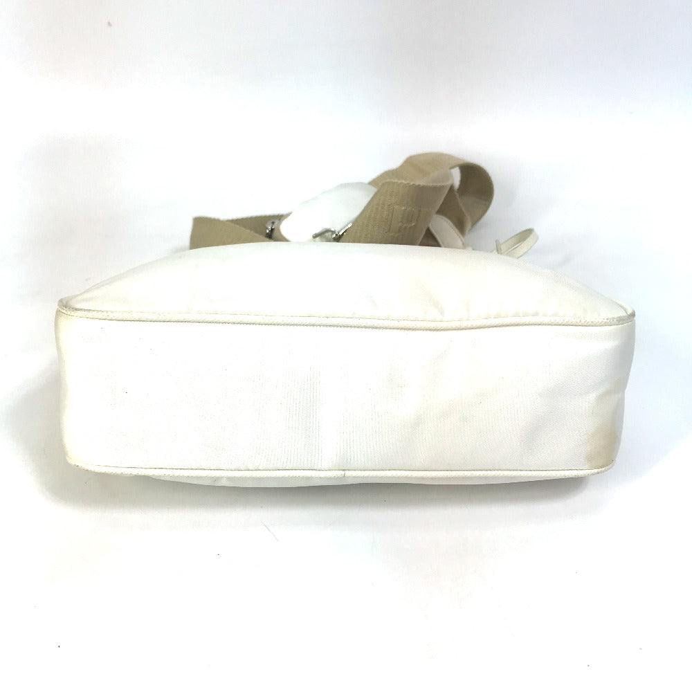 PRADA Shoulder Bag 1BH204 Nylon white Triangle logo plate Re-Edition 2005 Women Used Authentic