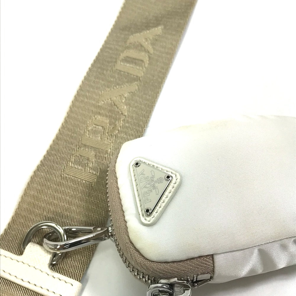 PRADA Shoulder Bag 1BH204 Nylon white Triangle logo plate Re-Edition 2005 Women Used Authentic