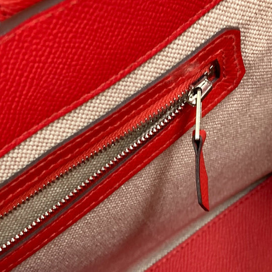HERMES Tote Bag Evercolor, Epsom Red maxi box cover 30 Women Used Authentic