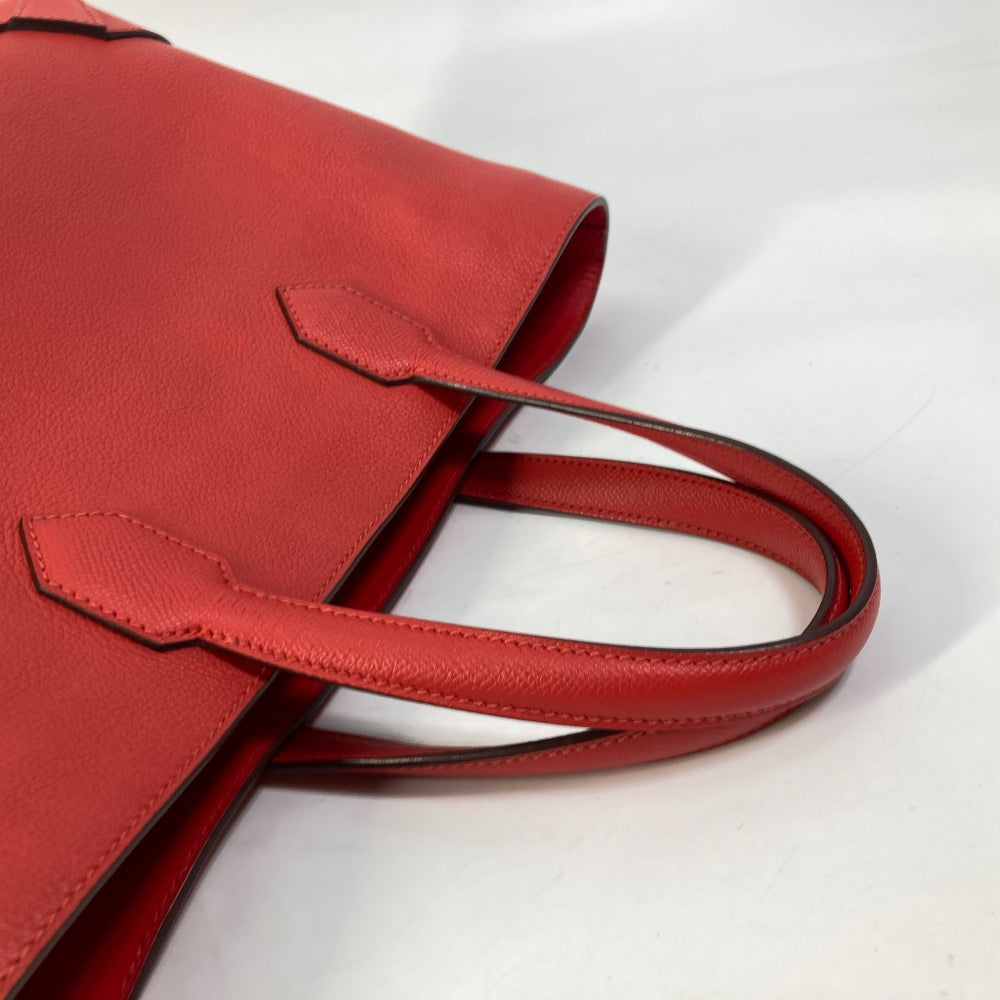 HERMES Tote Bag Evercolor, Epsom Red maxi box cover 30 Women Used Authentic