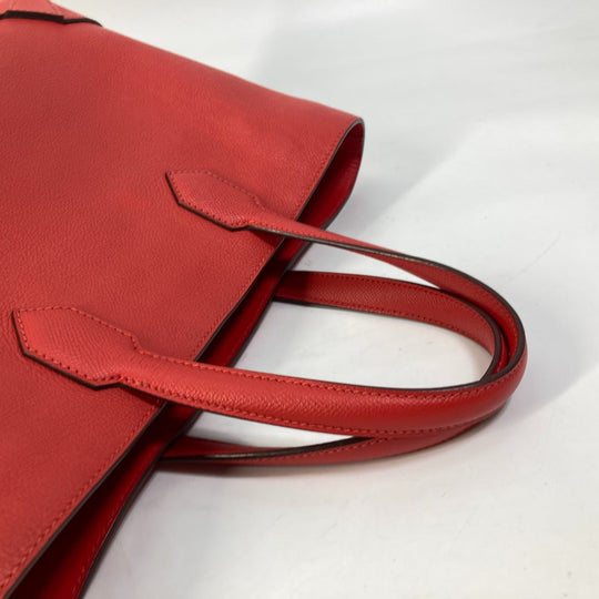 HERMES Tote Bag Evercolor, Epsom Red maxi box cover 30 Women Used Authentic