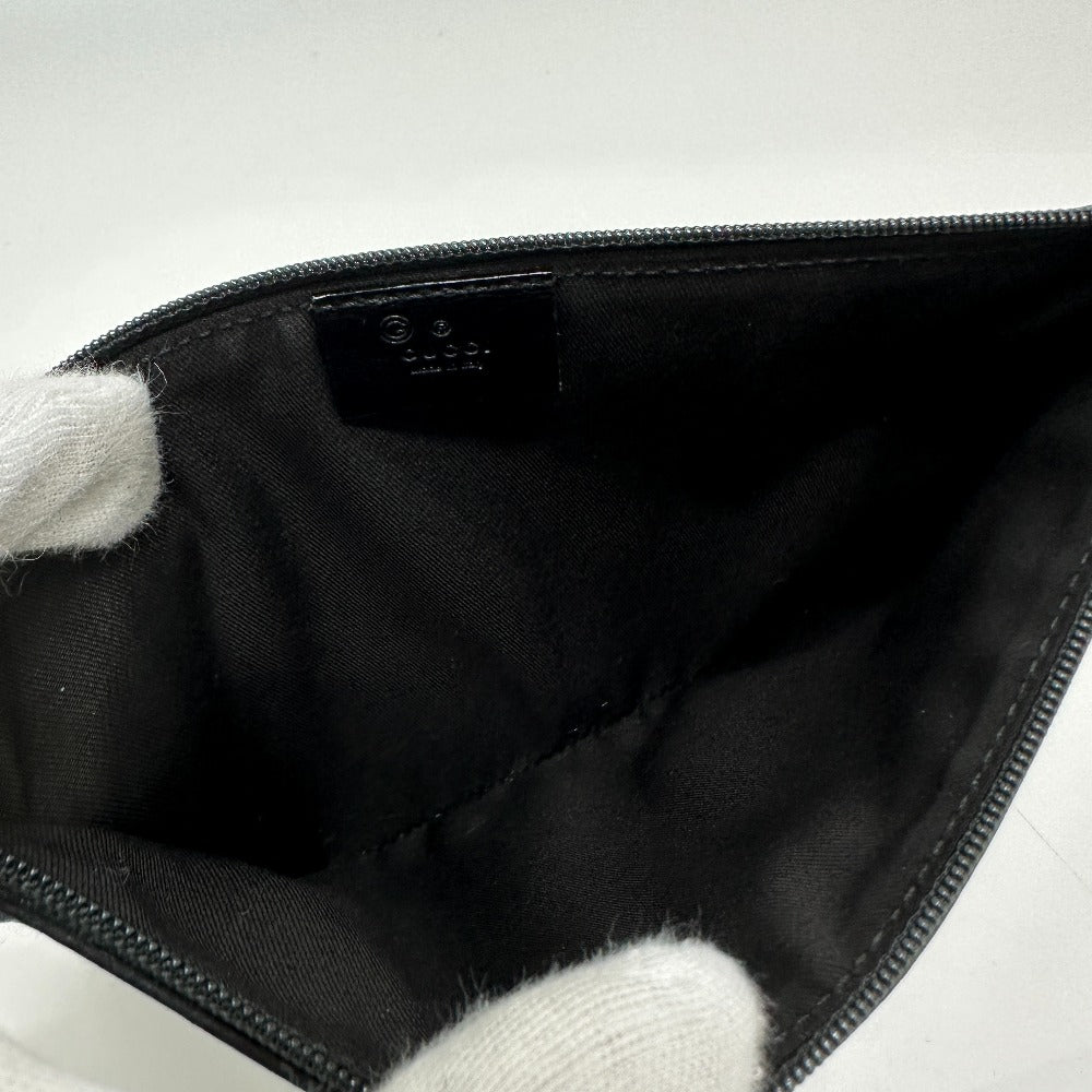 GUCCI Pouch 150415 GG canvas black GG flat Women Used Authentic