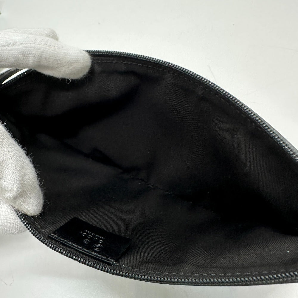 GUCCI Pouch 150415 GG canvas black GG flat Women Used Authentic