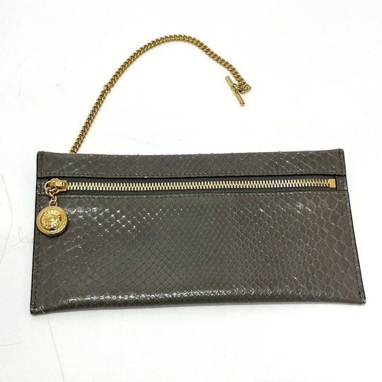 GUCCI Tote Bag 537219 leather gray Sherry line raja tiger head Women Used Authentic