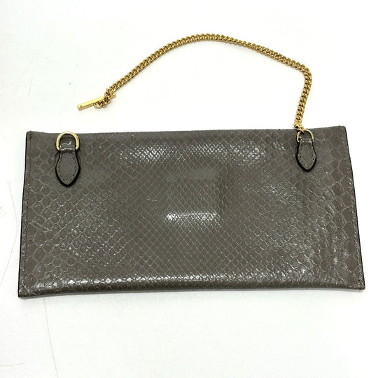 GUCCI Tote Bag 537219 leather gray Sherry line raja tiger head Women Used Authentic