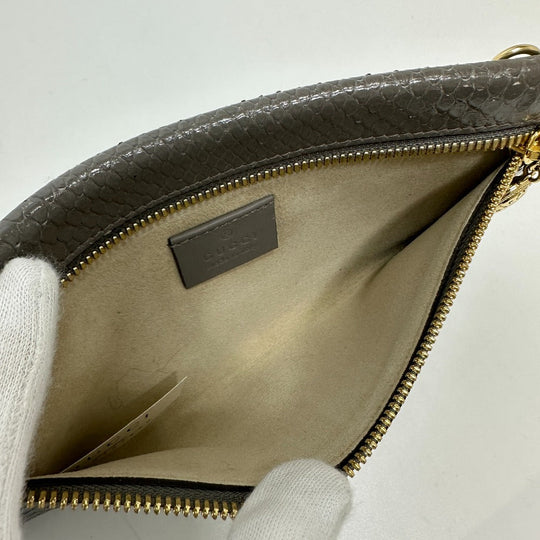 GUCCI Tote Bag 537219 leather gray Sherry line raja tiger head Women Used Authentic