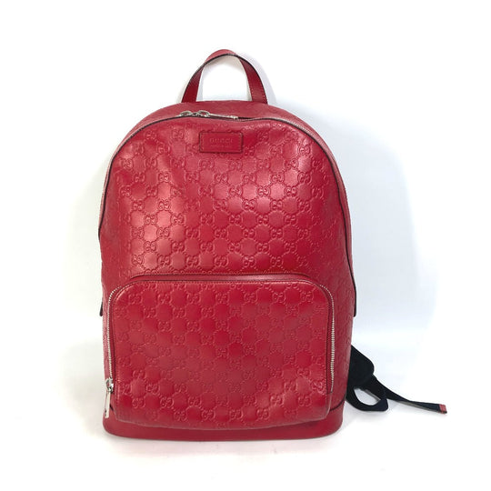 GUCCI Backpack 406370 Sima leather Red Guccisima GG Women(Unisex) Used Authentic