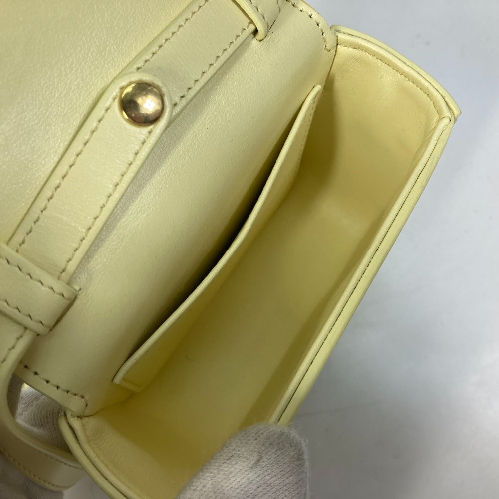 CELINE Shoulder Bag 10I513DPV.11OY leather yellow Shiny calfskin mini triomphe Women Used Authentic