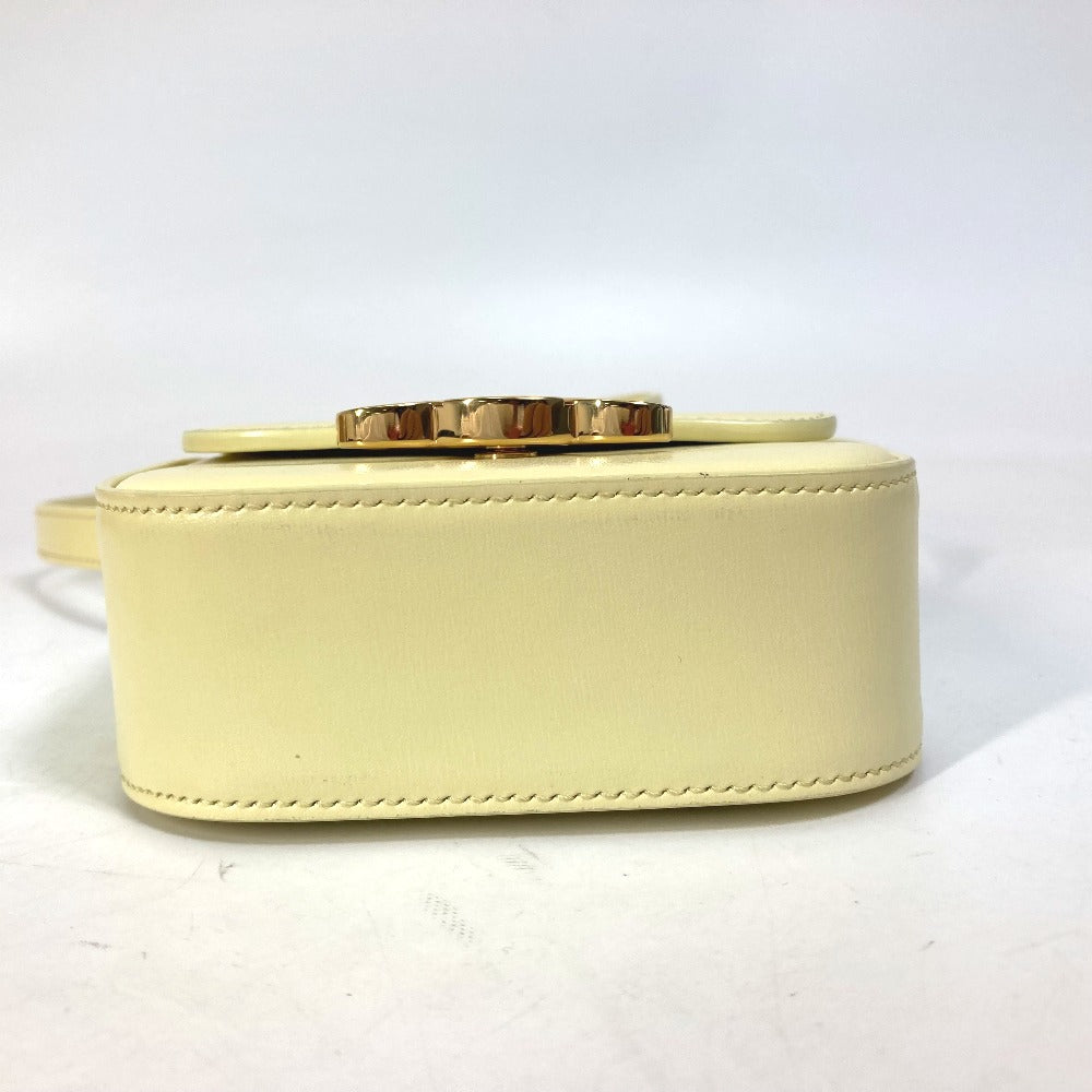 CELINE Shoulder Bag 10I513DPV.11OY leather yellow Shiny calfskin mini triomphe Women Used Authentic