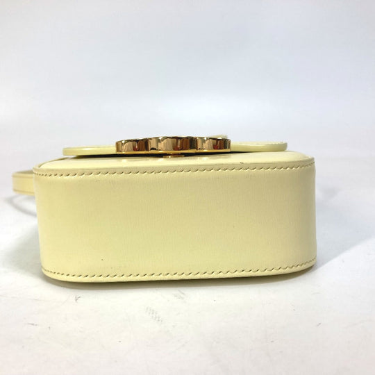CELINE Shoulder Bag 10I513DPV.11OY leather yellow Shiny calfskin mini triomphe Women Used Authentic