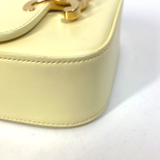 CELINE Shoulder Bag 10I513DPV.11OY leather yellow Shiny calfskin mini triomphe Women Used Authentic