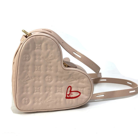 LOUIS VUITTON Shoulder Bag M58738 leather pink Monogram Sac Cool Fallen Love Women Used Authentic
