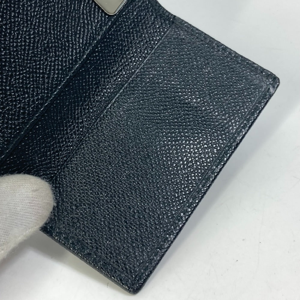 BVLGARI Key case Key holder  leather black Bulgari Bulgari ring clip logo clip mens Used Authentic