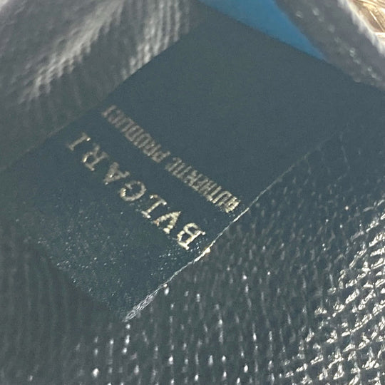 BVLGARI Key case Key holder  leather black Bulgari Bulgari ring clip logo clip mens Used Authentic
