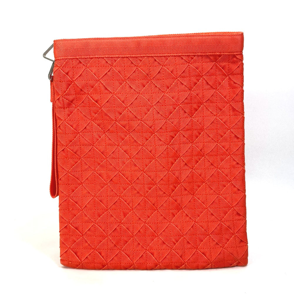 BOTTEGAVENETA Clutch bag 667060 polypropylene Orange INTRECCIATO light webbing mens Used Authentic