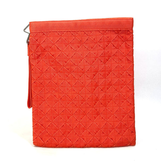 BOTTEGAVENETA Clutch bag 667060 polypropylene Orange INTRECCIATO light webbing mens Used Authentic