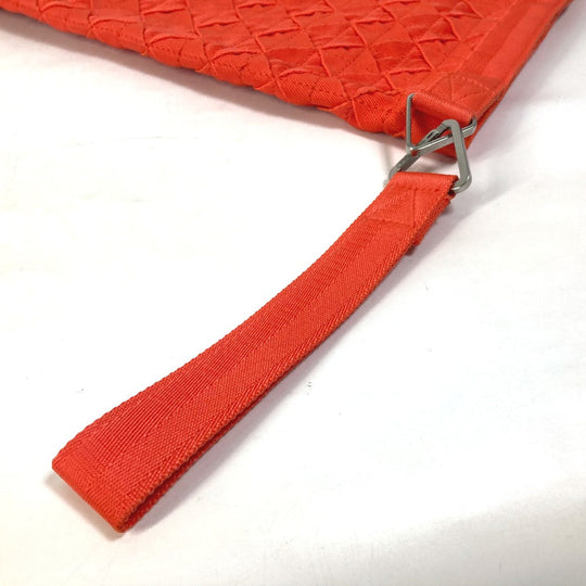 BOTTEGAVENETA Clutch bag 667060 polypropylene Orange INTRECCIATO light webbing mens Used Authentic