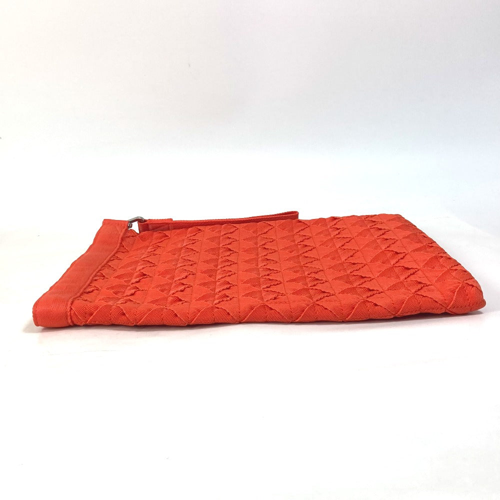 BOTTEGAVENETA Clutch bag 667060 polypropylene Orange INTRECCIATO light webbing mens Used Authentic