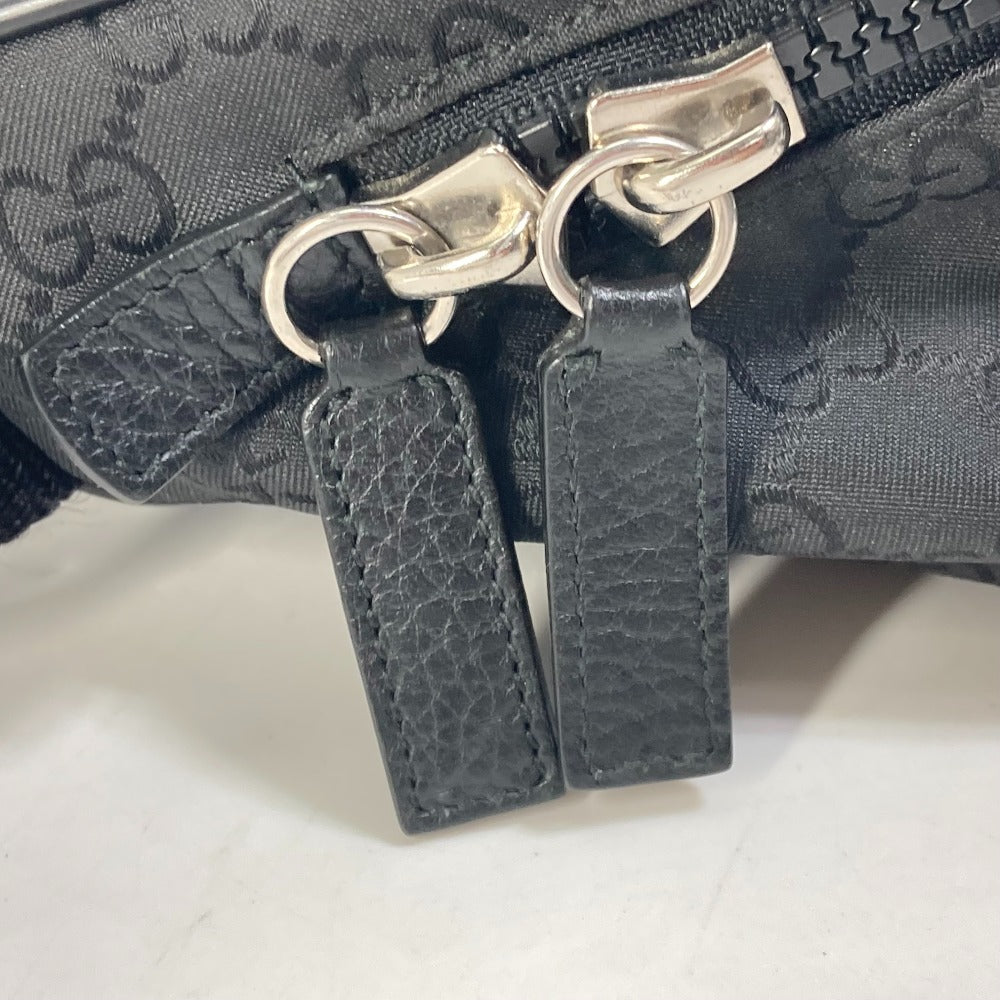 GUCCI Waist bag 449182 Nylon black GG Belt bag Shoulder Bag mens Used Authentic
