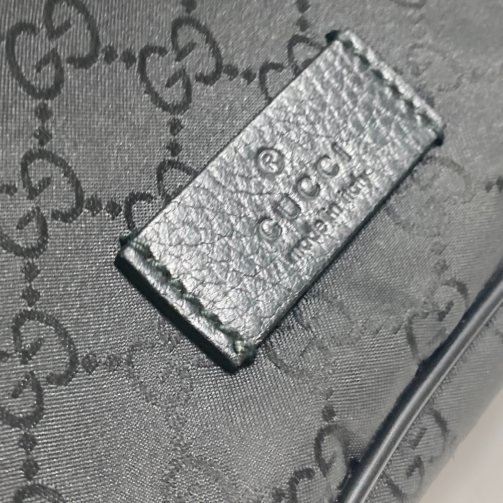 GUCCI Waist bag 449182 Nylon black GG Belt bag Shoulder Bag mens Used Authentic