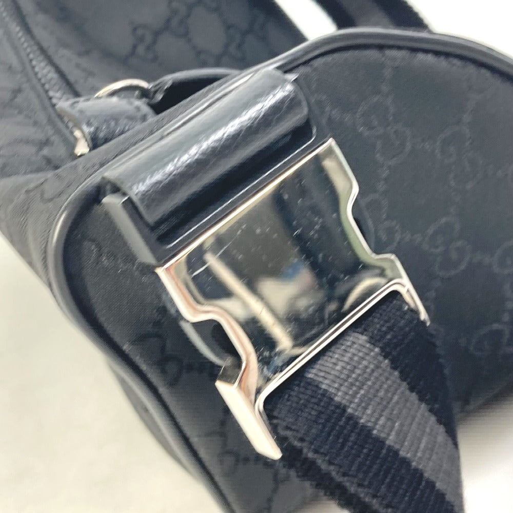 GUCCI Waist bag 449182 Nylon black GG Belt bag Shoulder Bag mens Used Authentic